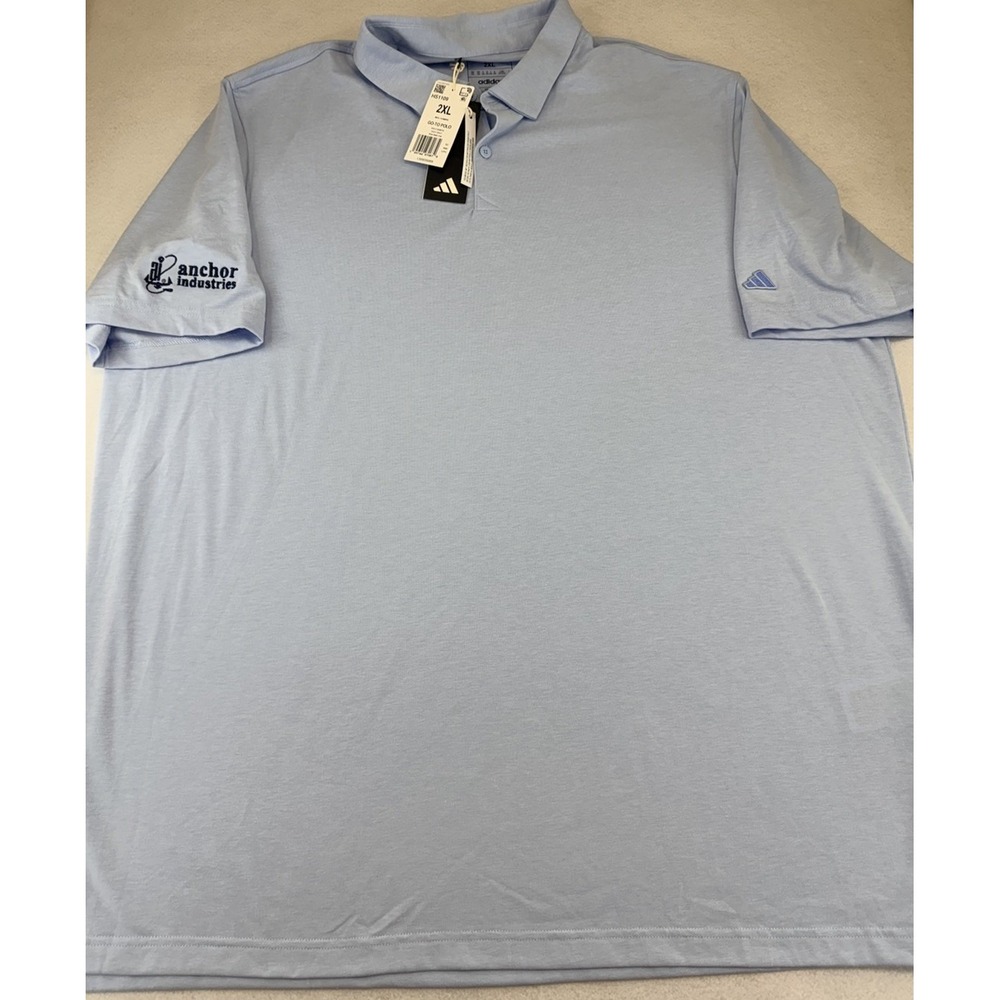 ADIDAS Men's Go-To Polo Shirt, NWT, 2XL XXL, HS1109, Color: Blue Dawn Melange - Picture 4 of 11
